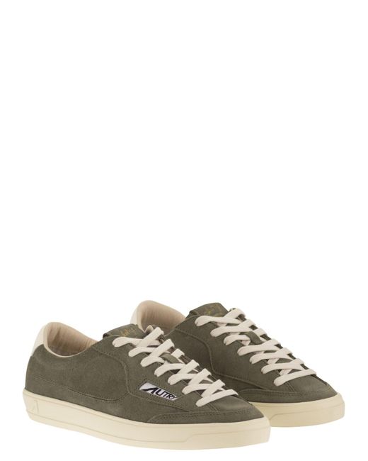 Autry Green Windscape Suede Trainers With Leather Details