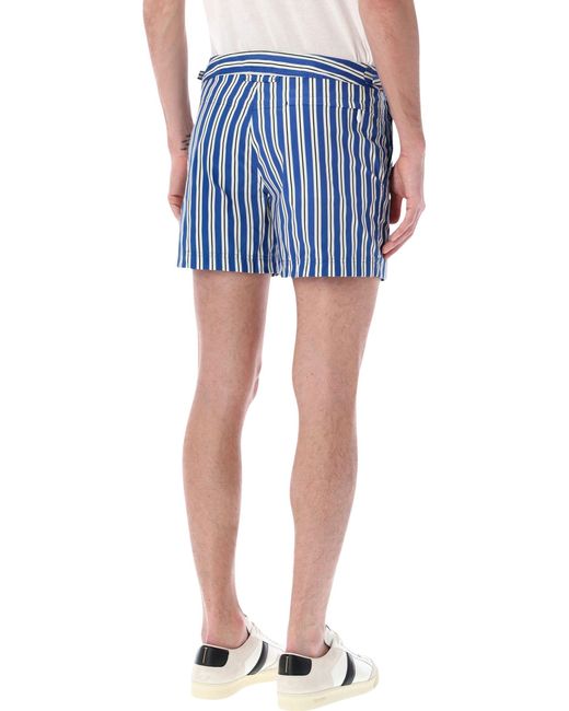 Tom Ford Blue Striped Swim Shorts for men