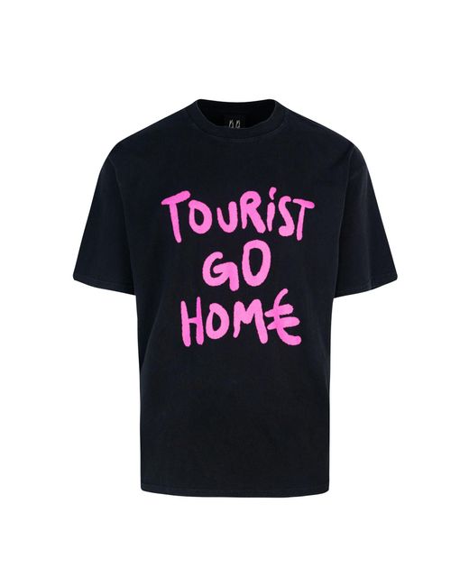 44 Label Group Black T Shirt Nera Tourist Go Home for men