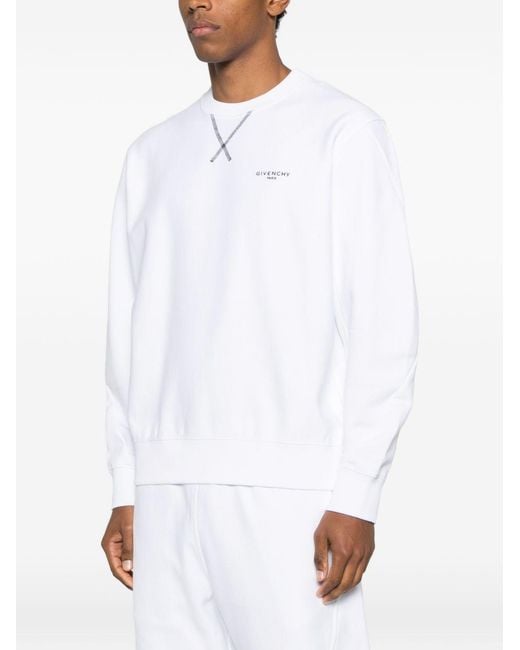 Givenchy White Logo Cotton Hoodie for men