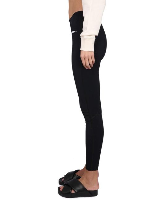 Jil Sander Black Logo-Embellished Leggings With Elastic Waistband