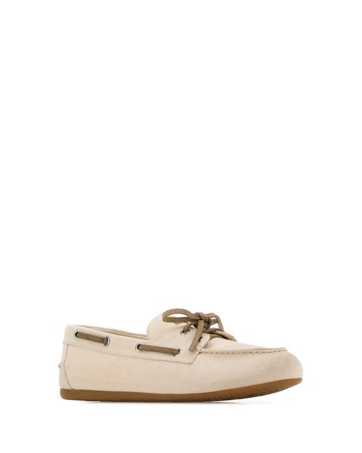 Miu Miu White Lace Up Loafers