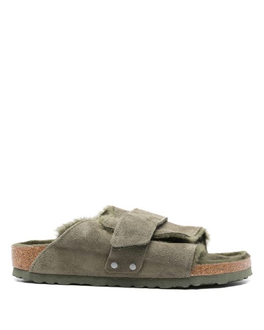 Birkenstock Kyoto Shearling Tijm, Suede Leer/nubuck in het Green
