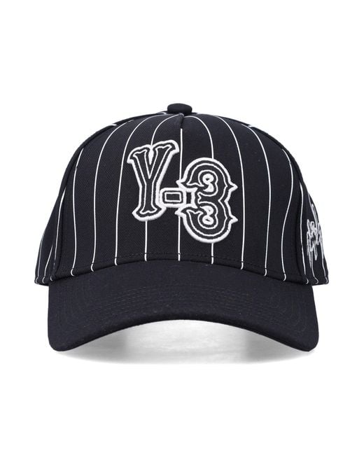 Y-3 Blue Pinstripe Twill Cap