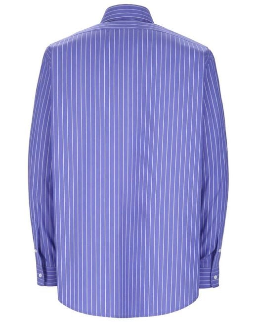 No Problemo Blue Camicia Con Logo for men