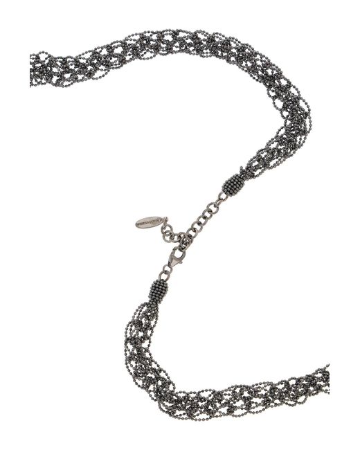 Brunello Cucinelli Gray Precious Loops Halskette