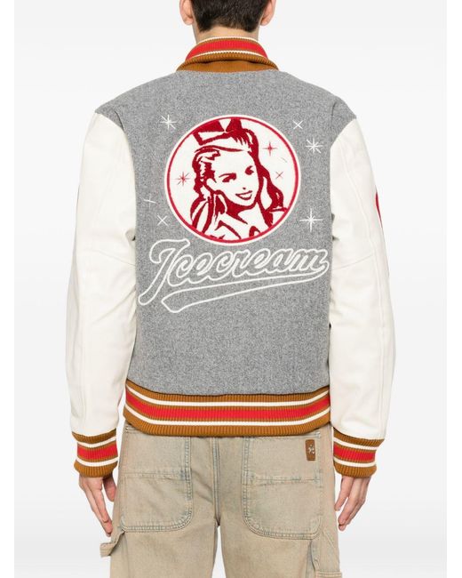 ICECREAM Gray Logo Bomber Jacket