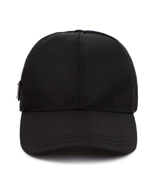 Prada Black Sleek Six-Panel Hat for men