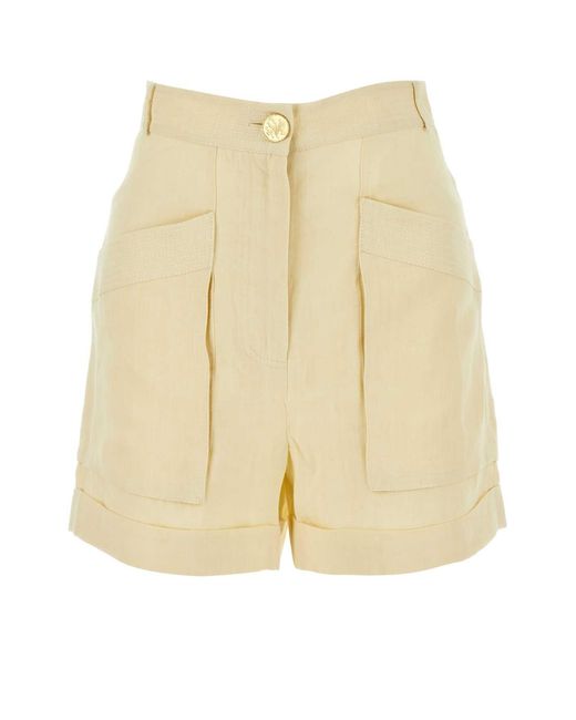 LeKasha Natural Ivory Linen Ashraf Shorts