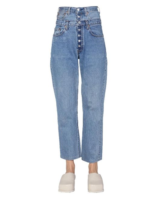 1/OFF Blue Double Waist Jeans