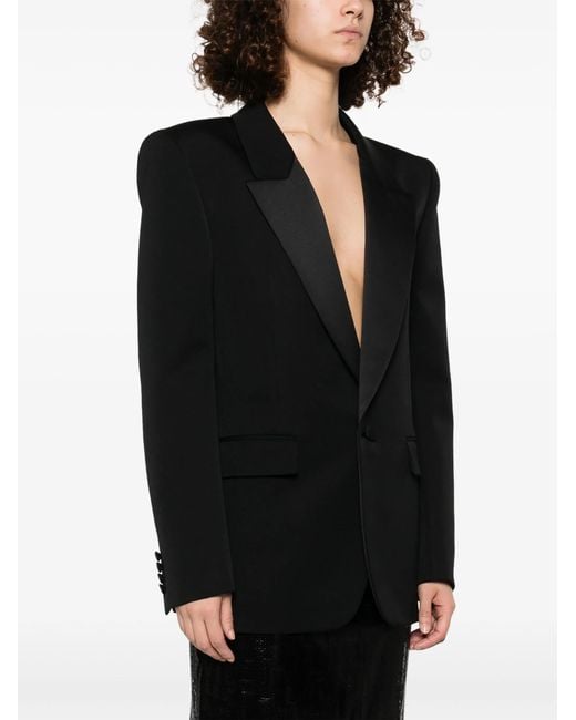 Saint Laurent Black Grain De Poudre Tuxedo Jacket
