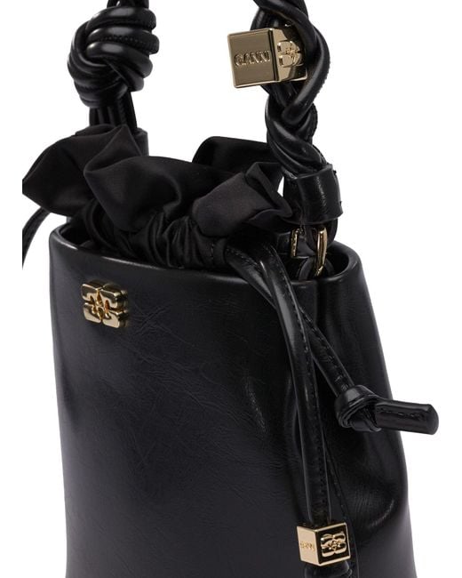 Ganni Black Bou Bucket Mini Crinkle Oleatex