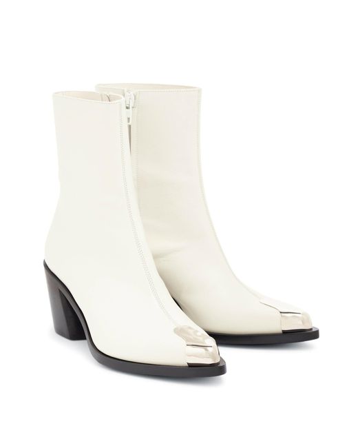 Alexander McQueen White Ankle Boots