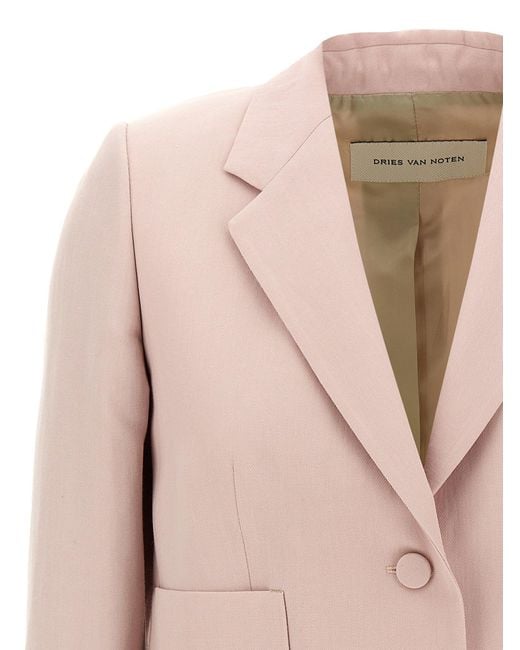 Dries Van Noten Droogt Van Noten 'bamis' Blazer in het Pink