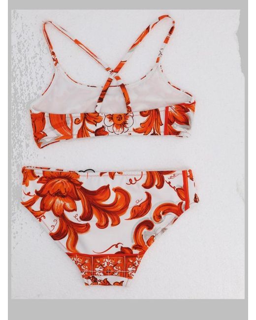 Dolce & Gabbana Red Bikini Top + Bottoms