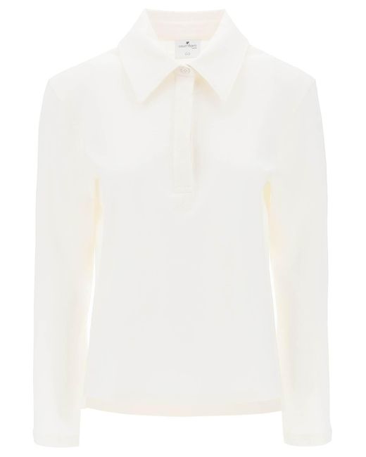 Courreges Courres Cotton Piqué Polo Shirt in het White