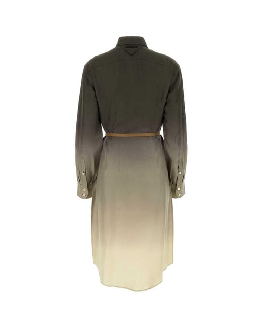 Prada Multicolor Twill Shirt Dress