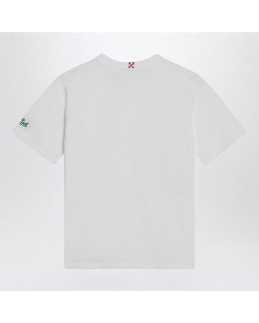 Mc2 Saint Barth White T-Shirt With Snoopy Tennis Print for men