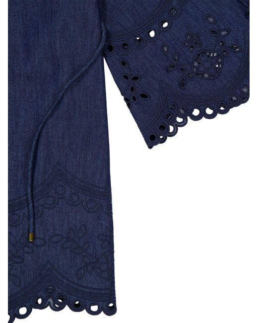 Zimmermann Blue Mahon Denim Mini Dress