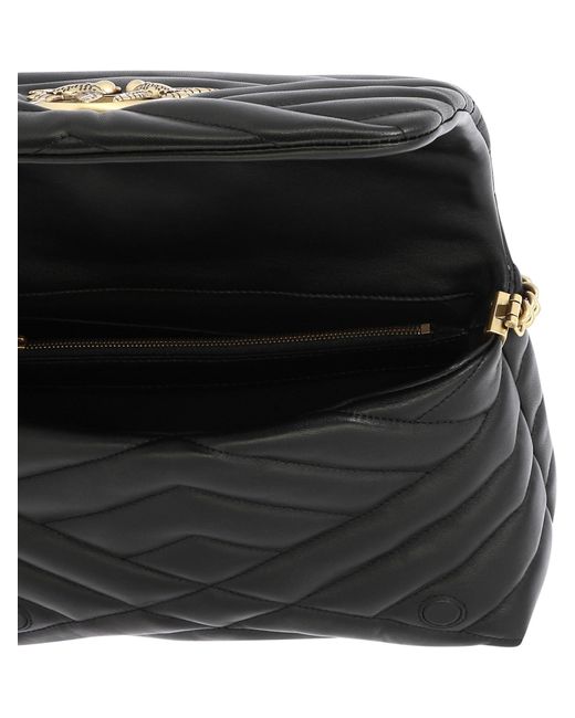 "Love Click Puff Classic Shoulder Bags" Pinko de color Black