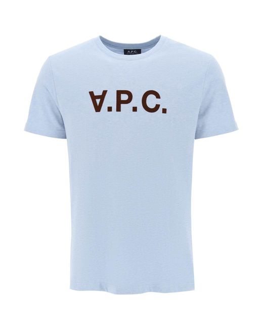 A.P.C. V.p.c. Logo T -shirt in het Blue voor heren