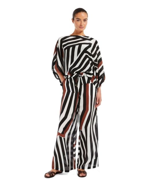 Max Mara Black Beachwear Tropea Cocoa Trousers