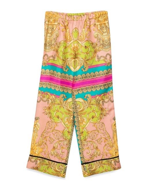 Versace Yellow Informal Pant Twill Silk for men