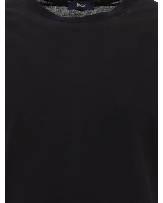 Herno Crêpe Jersey T -shirt in het Black voor heren
