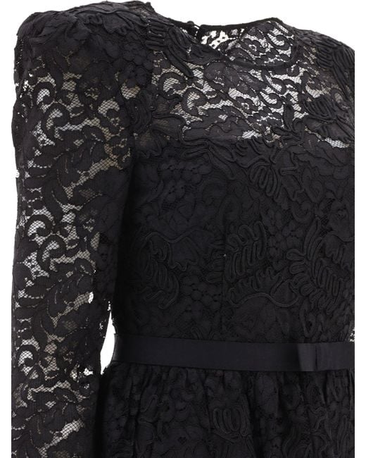 Self-Portrait Cord Lace Midi Dress in Black | Lyst UK