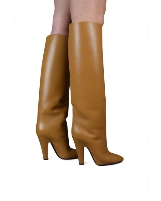 Saint Laurent Brown Tubes 68 Boots