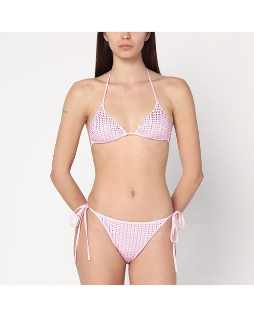VENUJA Pink Two Piece Bikini With Crystals