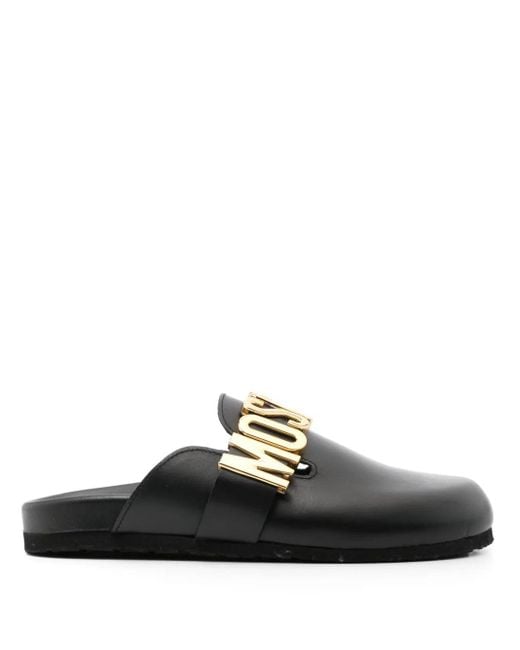 Moschino Black Clogs With Logo for men