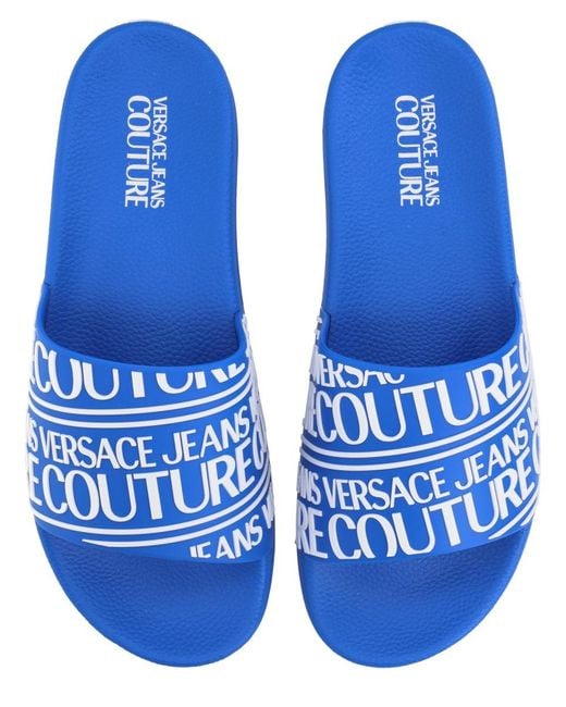 Versace Jeans Couture Blue Elastane Flats