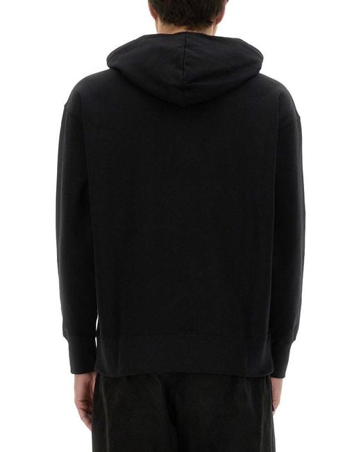 MSGM Black Hoodie With Adjustable Drawstring And Subtle Logo for men
