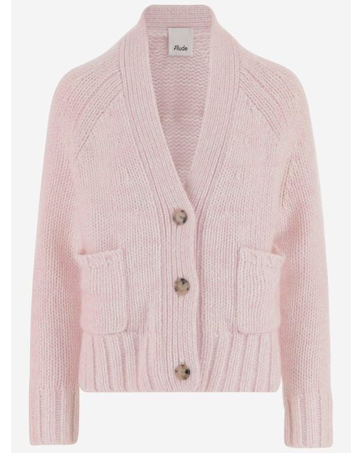 Allude Pink Cashmere Cardigan