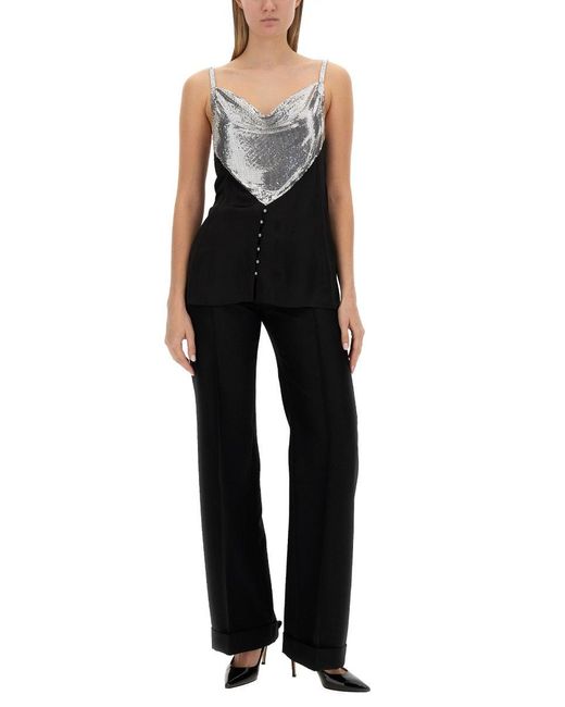 Rabanne Black Top With Inserts