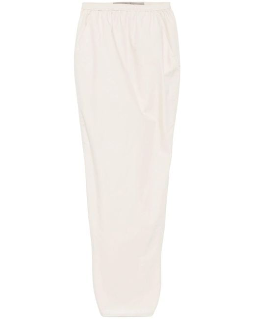 Rick Owens White Pillar Long Skirt