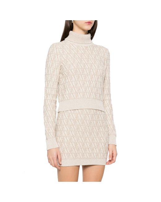 Fendi Natural Ff Wool And C Mere Sweater