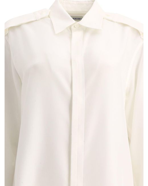 Camisa de seda Burberry de color White