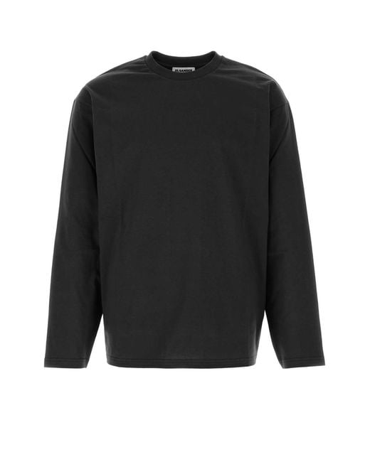 Jil Sander Black T-Shirt Cn Ls for men
