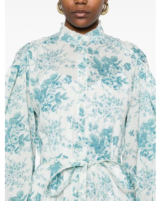Antik Batik Cinz Midi-Jurk Met Print in het Blue