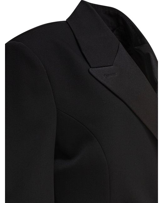 Givenchy Black Double-Breasted Blazer With Pleated Back
