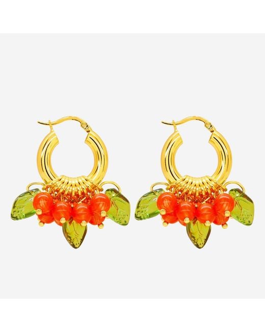 Annele Metallic Lingonberry Beret Earrings