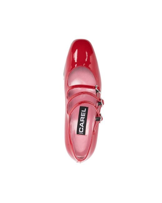 CAREL PARIS Décolleté Mary Jane Kina In Vernice Rossa in het Red