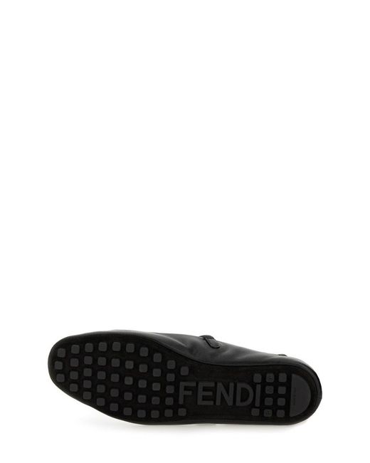 Fendi Black Ballerina With Ff Baguette Pattern
