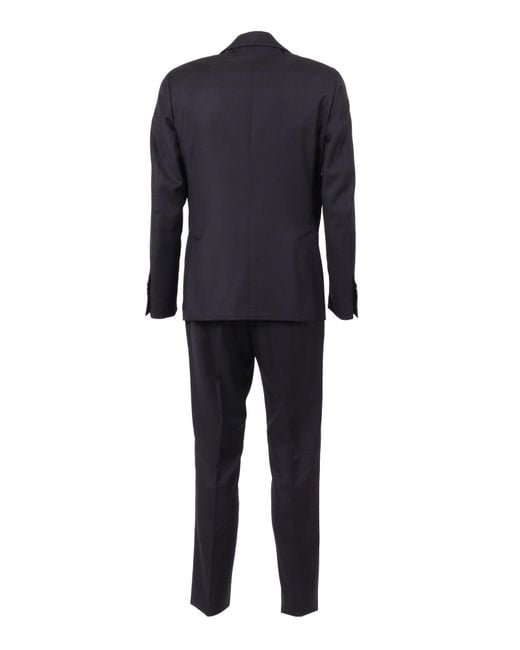 Lardini Blue Tailored Suit With Notch Lapels And Tapered Fit for men