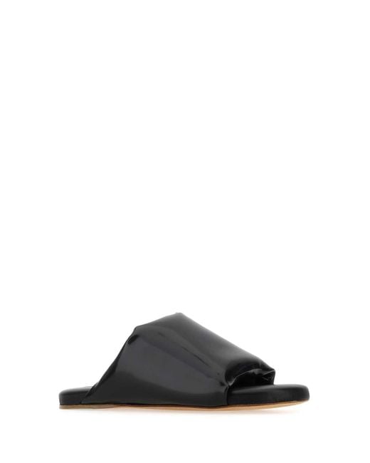 Bottega Veneta Black Nappa Leather Cushion Sandals