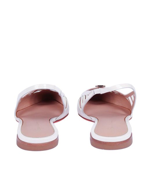 Santoni White Stella Flat Vhdi80