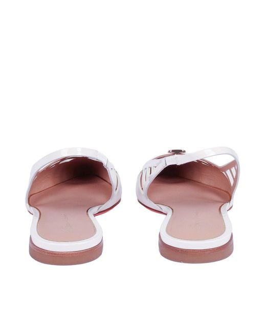 Santoni White Stella Flat Vhdi80