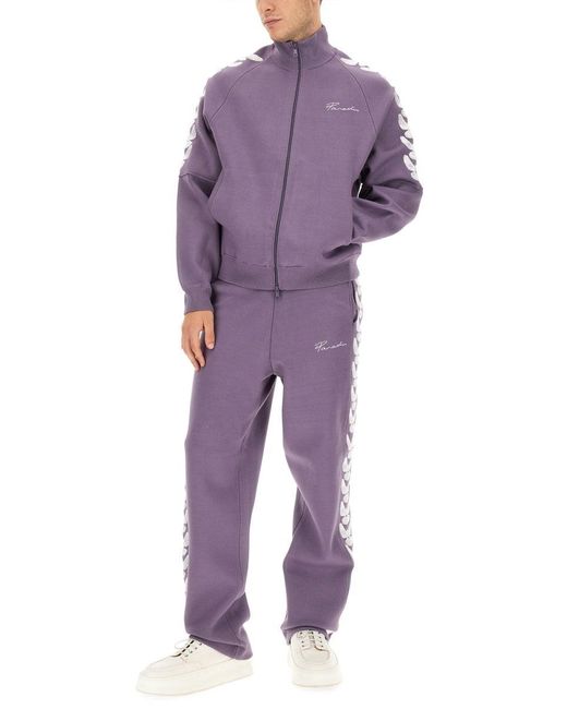 3.PARADIS Purple Sweatshirt With Logo for men